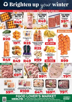 Food Lover's Market catalogue in Zeerust | Menlyn - 1 - 7 June 2026 | 2026-05-31T00:00:00.000Z - 2026-06-07T00:00:00.000Z