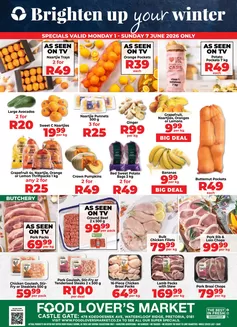 Food Lover's Market catalogue in Zeerust | Castle Gate - 1 - 7 June 2026 | 2026-05-31T00:00:00.000Z - 2026-06-07T00:00:00.000Z