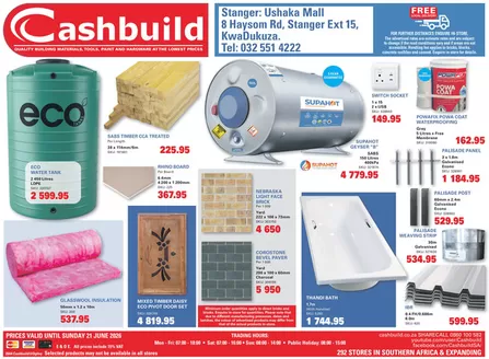 Cashbuild catalogue in Hammanskraal | Top deals and discounts | 2026-06-02T00:00:00.000Z - 2026-06-21T00:00:00.000Z