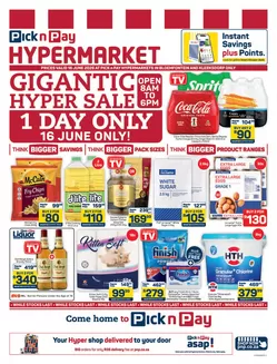 Pick n Pay Hypermarket catalogue in Port Shepstone | Hypermarket Gigantic Sale Specials | 2026-06-16T00:00:00.000Z - 2026-06-16T00:00:00.000Z