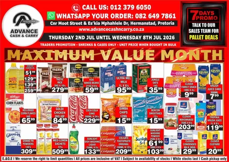 Advance Cash n Carry catalogue in Tembisa | Maximum Value Month | 2026-07-03T00:00:00.000Z - 2026-07-08T00:00:00.000Z