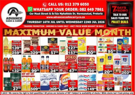 Advance Cash n Carry catalogue in Worcester | Advance Cash n Carry weekly specials | 2026-07-16T00:00:00.000Z - 2026-07-22T00:00:00.000Z