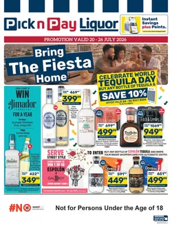Pick n Pay catalogue in Camperdown | Pick n Pay Tequila Festival Specials | 2026-07-20T00:00:00.000Z - 2026-07-26T00:00:00.000Z