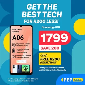 PEP CELL catalogue in Cape Town | Get The Best Tech | 2026-07-24T00:00:00.000Z - 2026-08-06T00:00:00.000Z