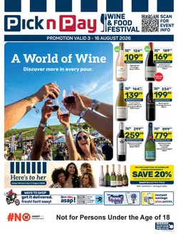 Pick n Pay catalogue in Kraaifontein | Pick n Pay Wine Festival Specials | 2026-08-03T00:00:00.000Z - 2026-08-16T00:00:00.000Z
