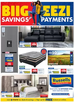 Russells catalogue | Biig Savings Eezi Payments | 2026-08-24T00:00:00.000Z - 2026-09-16T00:00:00.000Z