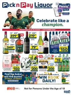 Pick n Pay catalogue | Pick n Pay Liquor Specials | 2026-08-25T00:00:00.000Z - 2026-09-06T00:00:00.000Z