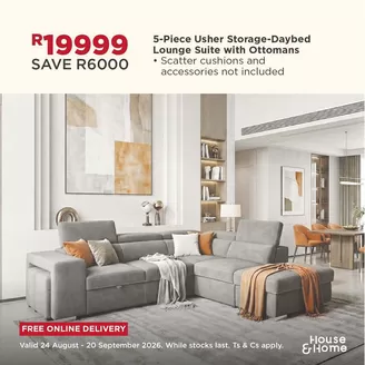 House & Home catalogue in Bronkhorstspruit | Top deals and discounts | 2026-08-24T00:00:00.000Z - 2026-09-20T00:00:00.000Z
