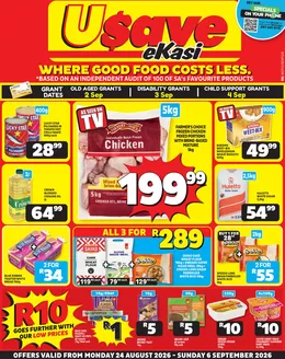 Usave catalogue in Standerton | Wcusaveekasipricesavings24aug06sep2026 | 2026-08-24T00:00:00.000Z - 2026-09-06T00:00:00.000Z