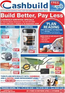 Cashbuild catalogue | Wide range of offers | 2026-08-07T00:00:00.000Z - 2026-09-20T00:00:00.000Z