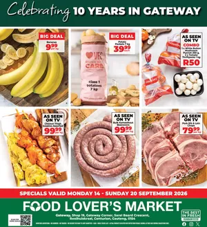 Food Lover's Market catalogue | Gateway 10th Birthday Deals - 14 - 20 September 2026 | 2026-09-13T00:00:00.000Z - 2026-09-20T00:00:00.000Z