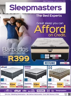Sleepmasters catalogue in Evaton | Sleepmasters Sale | 2026-09-17T00:00:00.000Z - 2026-10-14T00:00:00.000Z
