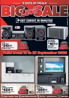 Lewis catalogue in Evaton | Lewis Big Sale | 2026-09-18T00:00:00.000Z - 2026-09-27T00:00:00.000Z