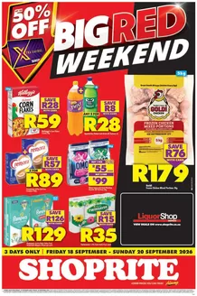 Shoprite catalogue in Roodepoort | Shoprite Big Red Weekend Gauteng 18 - 20 September | 2026-09-14T00:00:00.000Z - 2026-09-20T00:00:00.000Z