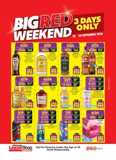 Shoprite catalogue in Roodepoort | Shoprite Wholesale LiquorShop Big Red Weekend 18 - 20 September | 2026-09-14T00:00:00.000Z - 2026-09-20T00:00:00.000Z