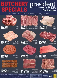 President Hyper catalogue | Butchery Specials Rustenburg | 2026-09-24T00:00:00.000Z - 2026-09-27T00:00:00.000Z