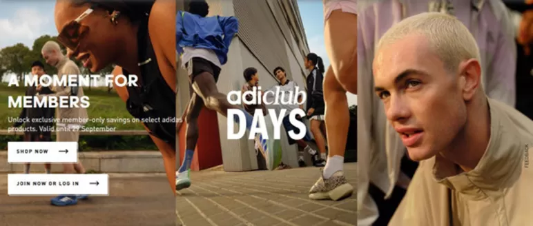 Adidas catalogue | Adiclub Days | 2026-09-25T00:00:00.000Z - 2026-09-29T00:00:00.000Z