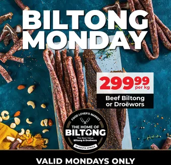 Food Lover's Market catalogue | Biltong Monday Promotion | 2026-09-27T00:00:00.000Z - 2026-09-28T00:00:00.000Z