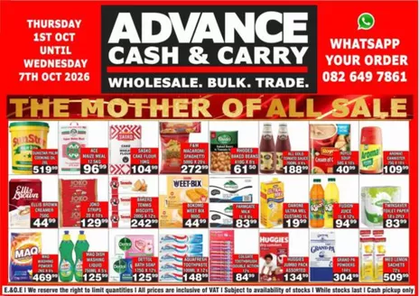 Advance Cash n Carry catalogue | Advance Cash n Carry weekly specials | 2026-10-01T00:00:00.000Z - 2026-10-07T00:00:00.000Z
