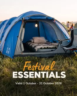 Outdoor Warehouse catalogue | Festival Essentials | 2026-10-05T00:00:00.000Z - 2026-10-31T00:00:00.000Z