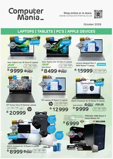 Computer Mania catalogue | Computer Mania Laptops, Tablets, Pc's, Apple Devices | 2026-10-05T00:00:00.000Z - 2026-10-31T00:00:00.000Z