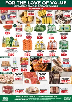 Food Lover's Market catalogue | Springfield Park - 5 - 11 October 2026 | 2026-10-04T00:00:00.000Z - 2026-10-11T00:00:00.000Z