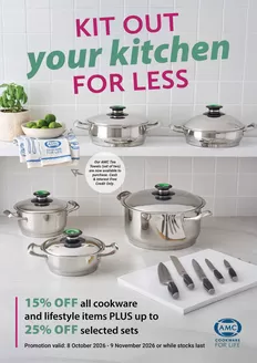 AMC Cookware catalogue | Kit Out Your Kitchen For Less | 2026-10-08T00:00:00.000Z - 2026-11-09T00:00:00.000Z