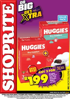 Shoprite catalogue | Shoprite Huggies Baby Xtra Savings Western Cape - 9 to 11 October | 2026-10-08T00:00:00.000Z - 2026-10-11T00:00:00.000Z
