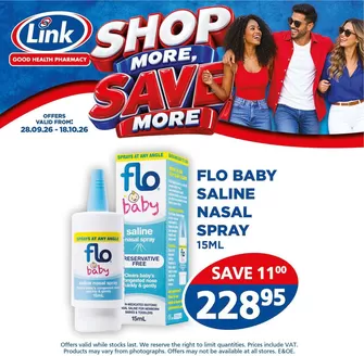 Link Pharmacy catalogue in Nelspruit | Current special promotions | 2026-09-28T00:00:00.000Z - 2026-10-18T00:00:00.000Z