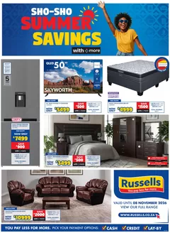 Russells catalogue in Mamelodi | Sho-Sho Summer Savings | 2026-10-16T00:00:00.000Z - 2026-11-08T00:00:00.000Z