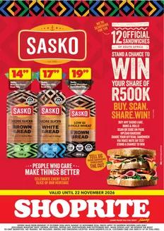 Shoprite catalogue | Shoprite Sasko Promotion Western Cape 19 October - 22 November | 2026-10-18T00:00:00.000Z - 2026-11-22T00:00:00.000Z