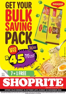 Shoprite catalogue | Shoprite Xtra Savings Maggi 2 Minute Noodles 26 October - 22 November | 2026-10-25T00:00:00.000Z - 2026-11-22T00:00:00.000Z