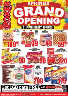Boxer catalogue | Springs Grand Opening | 2026-10-22T00:00:00.000Z - 2026-11-08T00:00:00.000Z