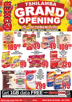 Boxer catalogue in Roodepoort | Tshilamba Grand Opening | 2026-10-29T00:00:00.000Z - 2026-11-08T00:00:00.000Z