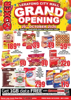 Boxer catalogue in Roodepoort | Leratong City Grand Opening | 2026-10-29T00:00:00.000Z - 2026-11-08T00:00:00.000Z
