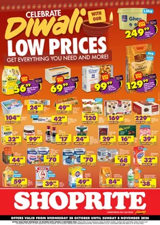 Shoprite catalogue | Shoprite Diwali Low Prices KwaZulu-Natal 28 October - 8 November | 2026-10-27T00:00:00.000Z - 2026-11-08T00:00:00.000Z