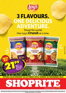 Shoprite catalogue | Shoprite Lays Xtra Savings Western Cape 26 October - 22 November | 2026-10-25T00:00:00.000Z - 2026-11-22T00:00:00.000Z