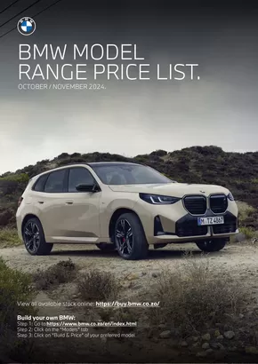 BMW catalogue | BMW Price List. | 2024-10-07T00:00:00.000Z - 2025-10-07T00:00:00.000Z