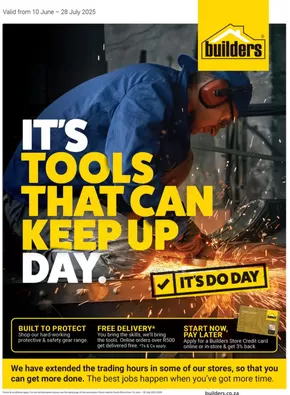 Builders catalogue in Mitchell's Plain | Builders : It's Tools That Can Keep Up Day | 2025-06-10T00:00:00.000Z - 2025-07-28T00:00:00.000Z
