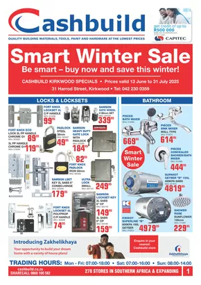 Cashbuild catalogue in Mitchell's Plain | New offers to discover | 2025-06-13T00:00:00.000Z - 2025-07-31T00:00:00.000Z