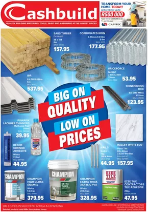 Cashbuild catalogue in Benoni | Offers for bargain hunters | 2025-06-23T00:00:00.000Z - 2025-07-20T00:00:00.000Z