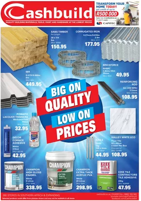 Cashbuild catalogue in Roodepoort | Current deals and offers | 2025-06-23T00:00:00.000Z - 2025-07-20T00:00:00.000Z
