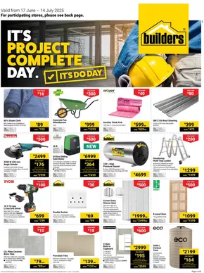Builders catalogue in Durban | Builders KwaZulu-Natal : It's Project Complete Day | 2025-06-24T00:00:00.000Z - 2025-07-14T00:00:00.000Z