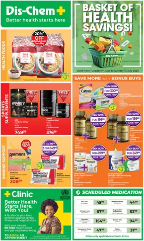 Dis-Chem catalogue | Basket of Health Savings | 2025-06-25T00:00:00.000Z - 2025-07-13T00:00:00.000Z