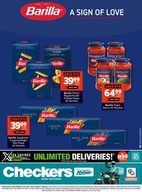 Checkers Hyper catalogue in Parow | Checkers Barilla Promotion 7 July | 2025-07-08T00:00:00.000Z - 2025-08-10T00:00:00.000Z