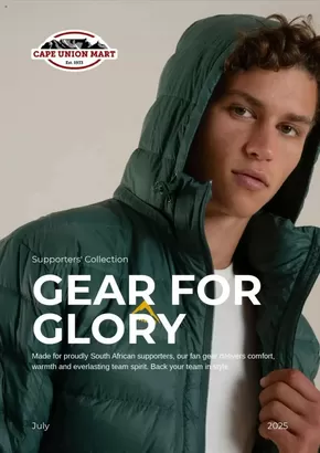Cape Union Mart catalogue in Klerksdorp | Gear For Glory | 2025-07-16T00:00:00.000Z - 2025-07-30T00:00:00.000Z