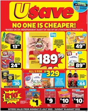 Usave catalogue in Kimberley | Discounts and promotions | 2025-07-21T00:00:00.000Z - 2025-08-10T00:00:00.000Z