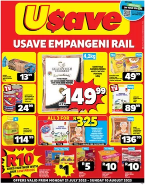 Usave catalogue in Richards Bay | Top offers for smart savers | 2025-07-21T00:00:00.000Z - 2025-08-10T00:00:00.000Z