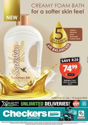 Checkers catalogue in Mitchell's Plain | Checkers Satiskin Promotion 21 July | 2025-07-20T00:00:00.000Z - 2025-08-10T00:00:00.000Z