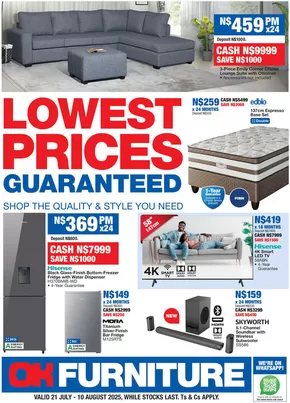 OK Furniture catalogue in Mitchell's Plain | Great offer for bargain hunters | 2025-07-21T00:00:00.000Z - 2025-08-10T00:00:00.000Z